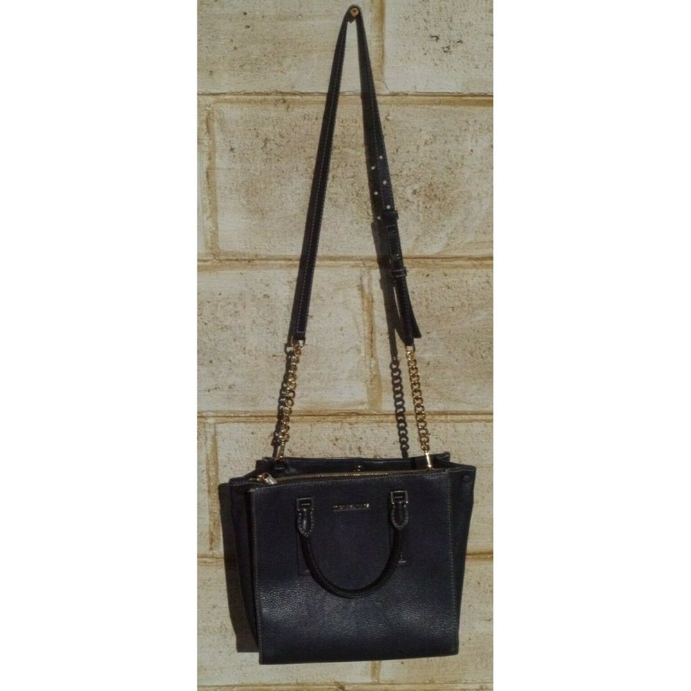 MICHAEL KORS Bag Alessa Medium Satchel Crossbody Pebbled Leather Admiral Blue - Picture 8 of 12